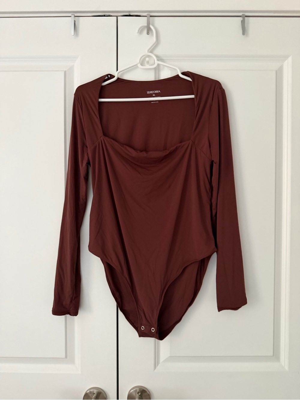 Women’s Long-Sleeve Brown Bodysuit